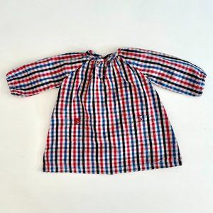 Excellent Condition Petit Bateau Plaid Dress Baby Girls 6M